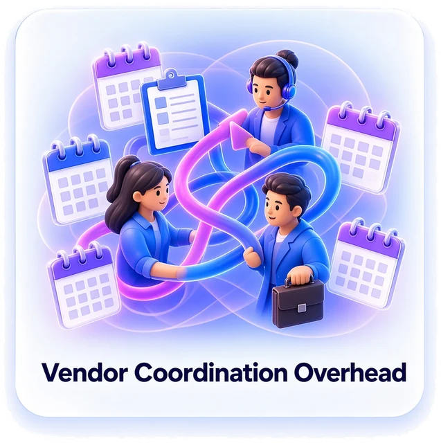 Vendor Coordination Overhead. Multiple vendors create unnecessary coordination overhead.